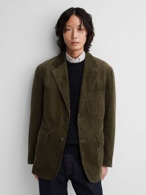 GAP x A.P.C. Corduroy Blazer - Oil Green - Size S